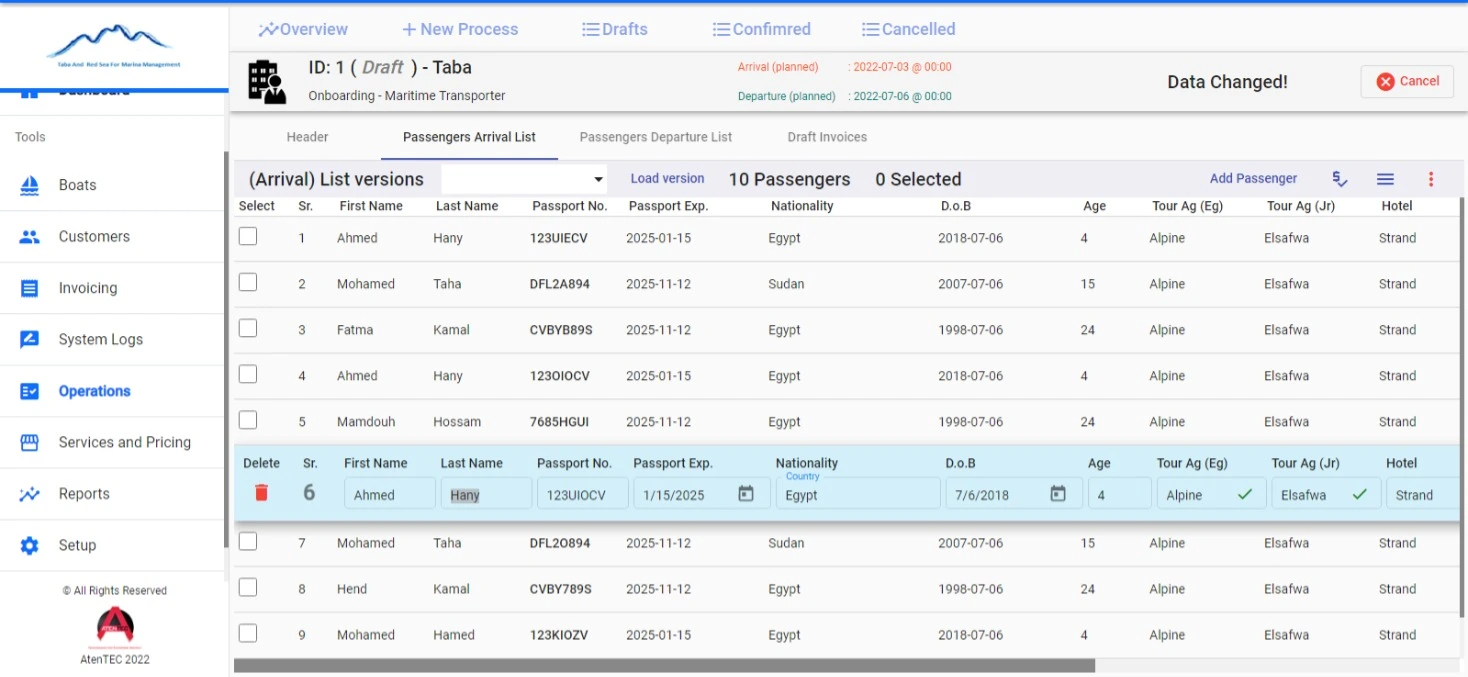 Anchor mms marina onboarding lists and passengers software.